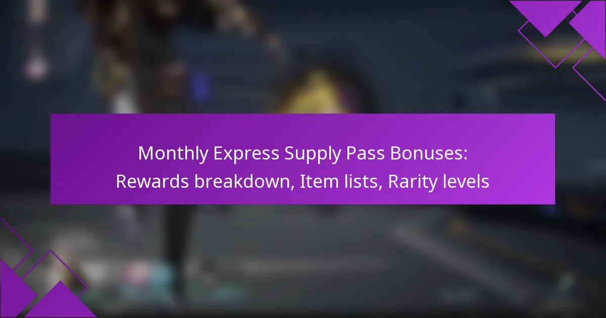 Monthly Express Supply Pass Bonuses: Rewards breakdown, Item lists, Rarity levels