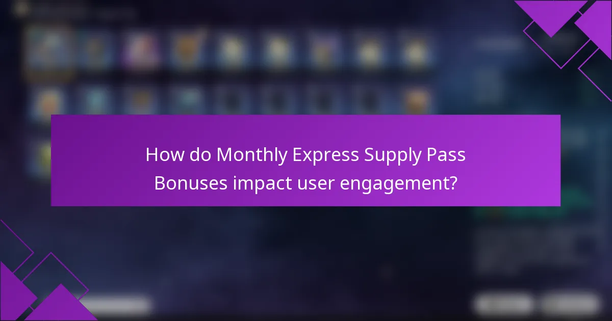 How do Monthly Express Supply Pass Bonuses impact user engagement?