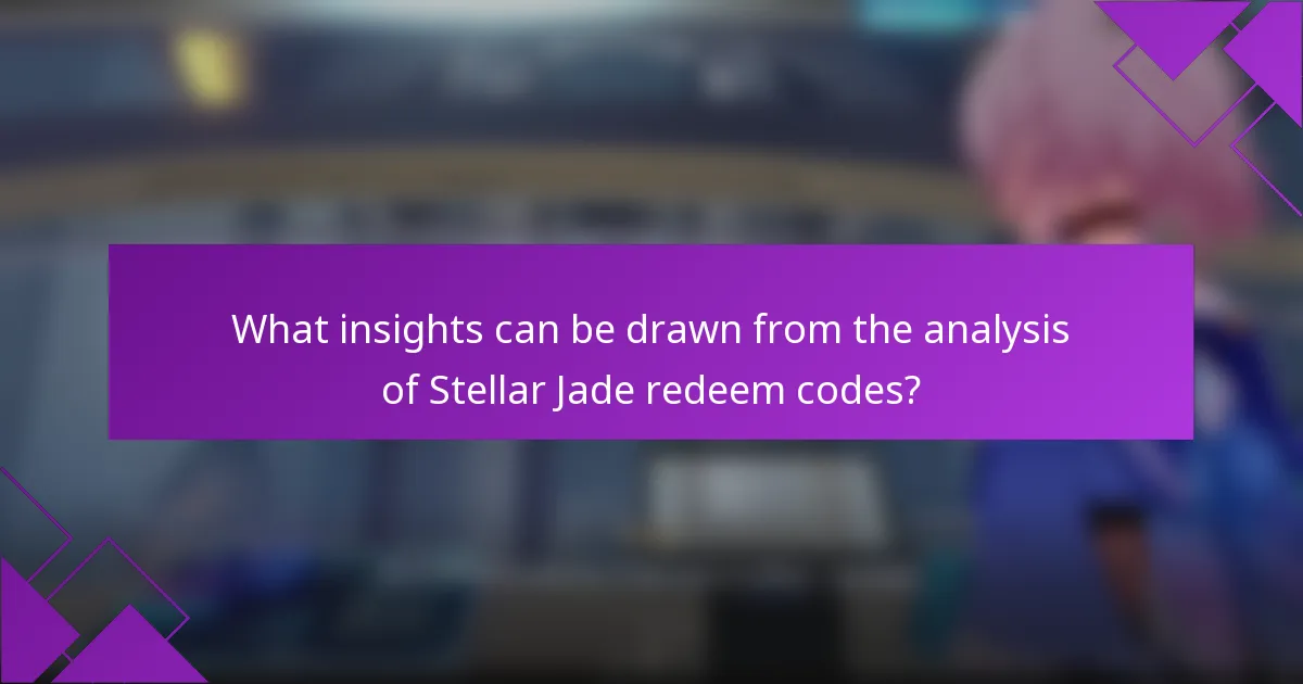 What insights can be drawn from the analysis of Stellar Jade redeem codes?